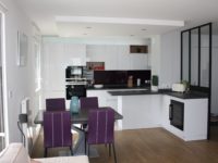 Cuisine LEICHT blanche et crédence en verre à ANTONY(92)